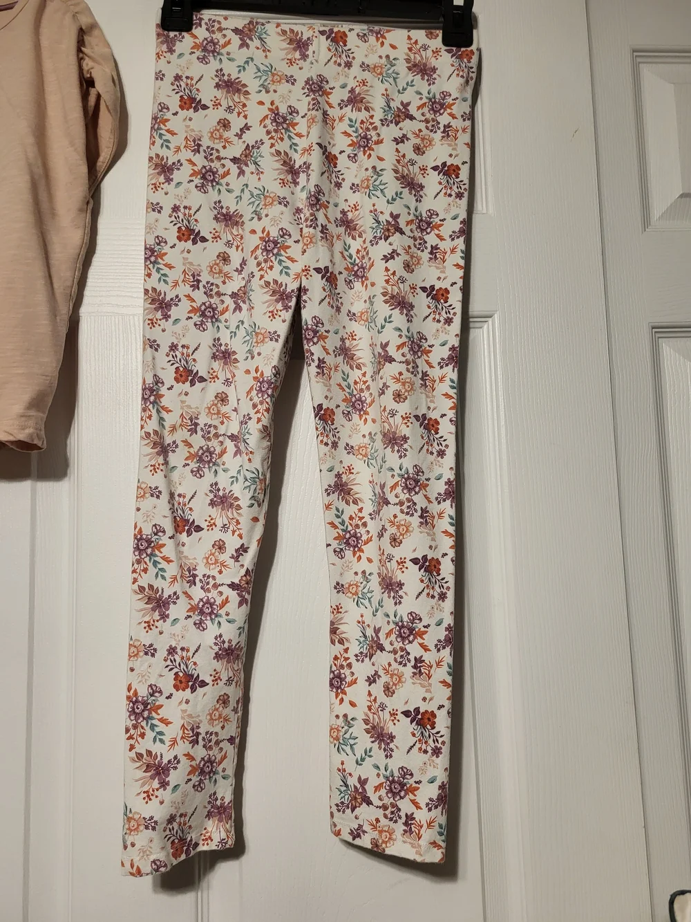 Haute Hippie Floral Leggings Set - Cream & Mauve